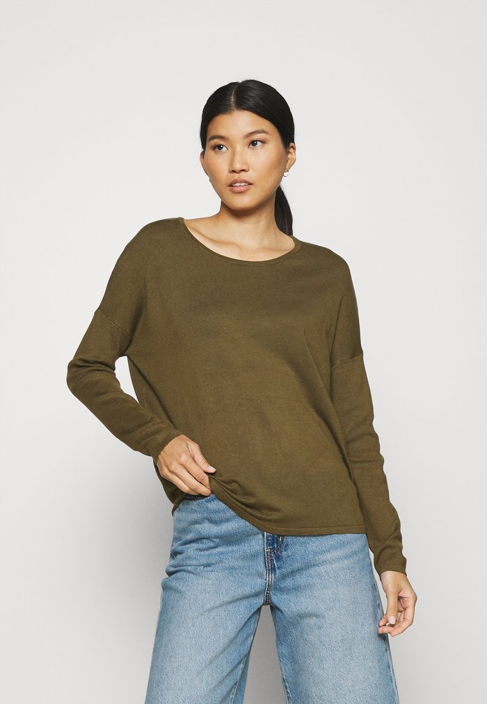 Pulls Anna Field RELAXED BOAT NECK Vert Olive Femme | FXG-8897070